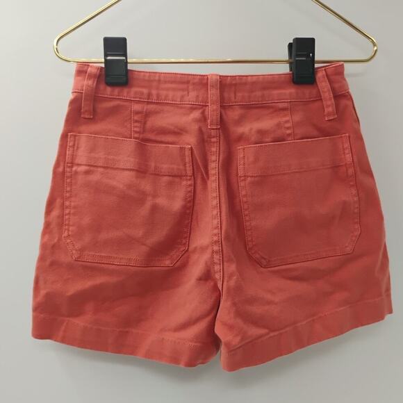 Madewell Camp Shorts Elasticized Waist Orange Size 26 AJ524 3” Inseam - Picture 7 of 11